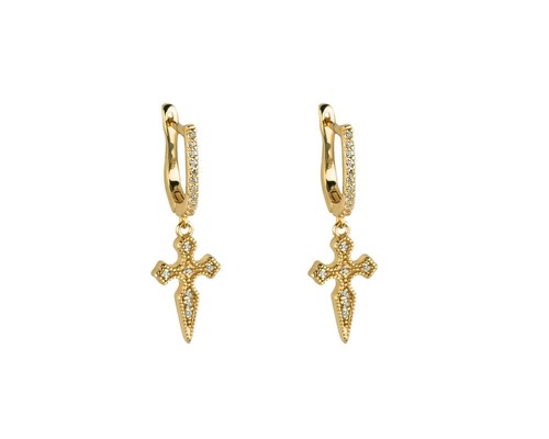 Diamanten kreuz ohrringe - diamanten,