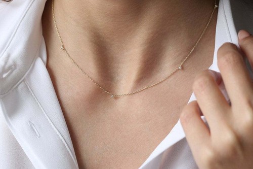 Diamanten halskette collier - diamanten,