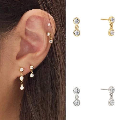 Diamant ohr stecker kette - ohr,