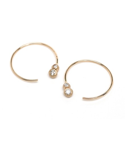 Diamant ohrringe hoop - ohrringe,
